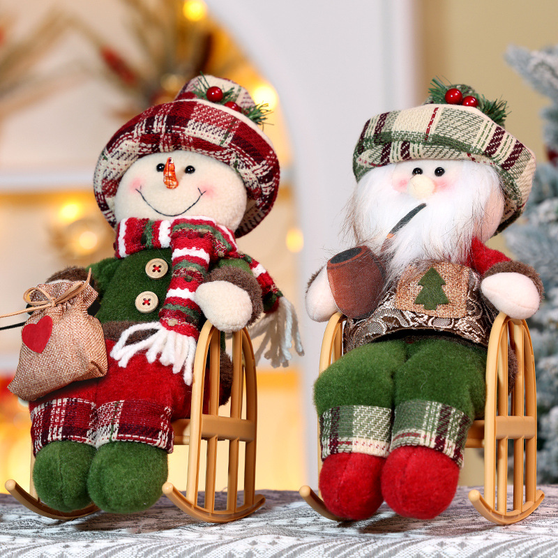 Christmas Throw Blanket - 1PCS Christmas Ornament Fabric Rocking Chair