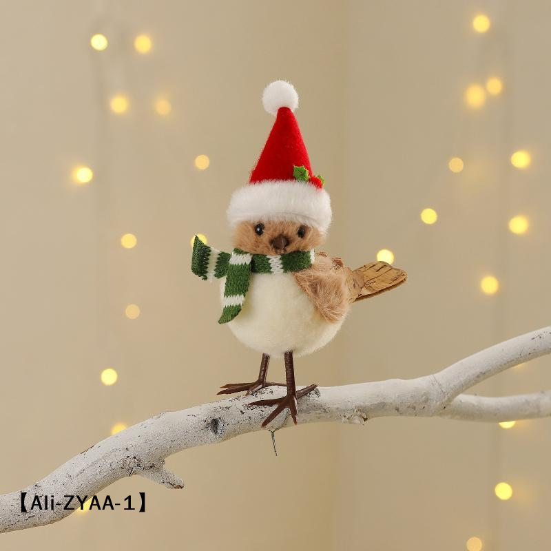 【A】Christmas Plush Bird Orname - Santa Hat Plush ulasan dan harga