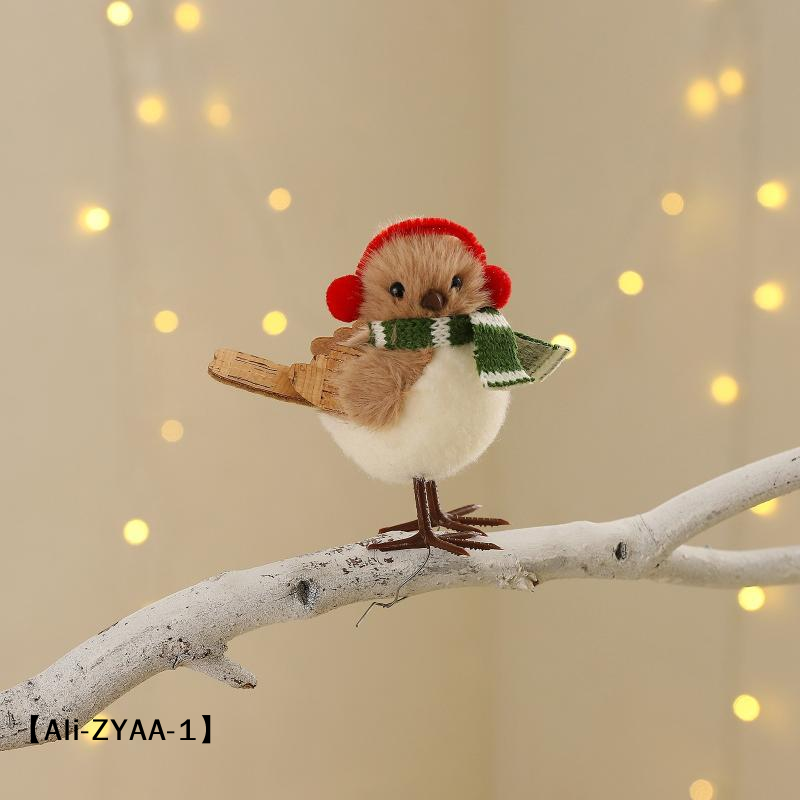 【A】Christmas Plush Bird Orname - Santa Hat Plush ulasan dan harga