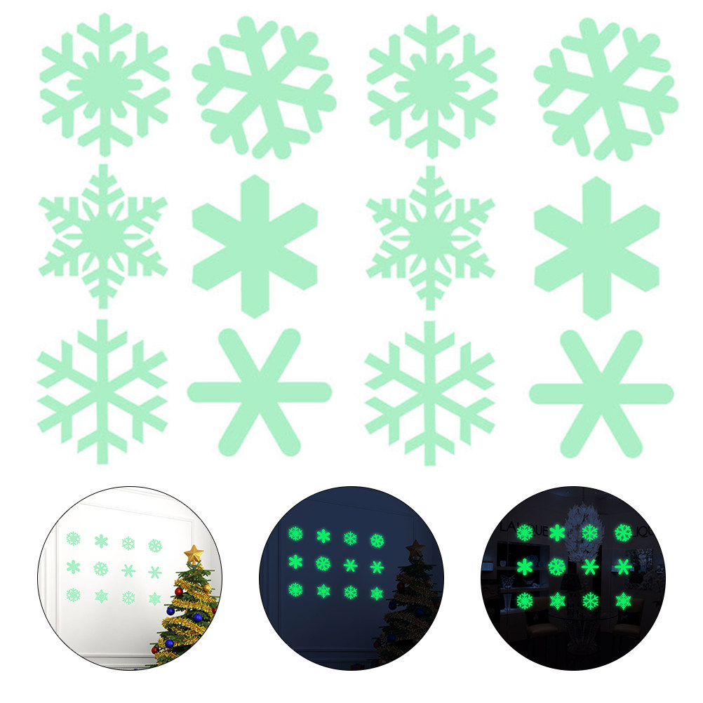 1Set Luminous Snowflake Wall S - Snowflake Window Decal ulasan dan harga
