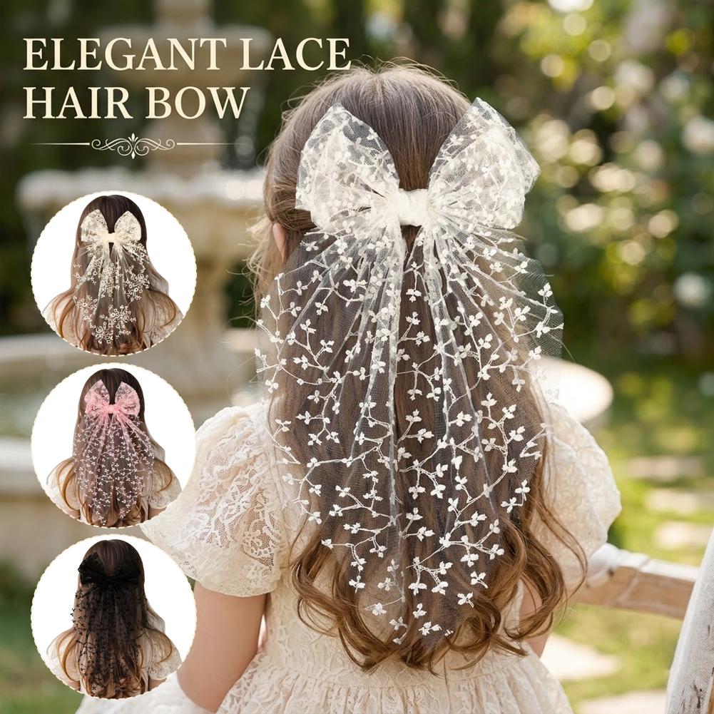Kawaii Lace Bow Ribbon Hair Cl - Ribbon Bow Gift ulasan dan harga
